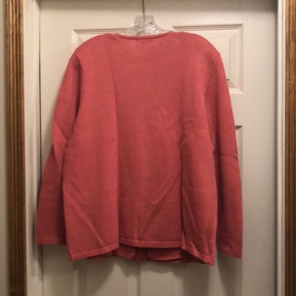 CJ Banks Salmon Pink Zip Up Cardigan Sweater 1X - Picture 4 of 4